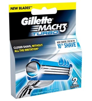 Gillette Mach3 Turbo Ostrza wymienne, 2 szt. | voltshop.pl