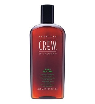 American Crew 3w1 Szampon, odżywka i żel do kąpieli z Olejkiem z Drzewa Herbacianego, 450 ml | voltshop.pl