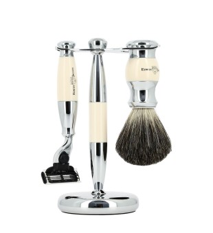 Edwin Jagger S21M367CR 3 częściowy Imitation Ivory & Chrome Mach3 Zestaw do golenia, 1 szt. | voltshop.pl