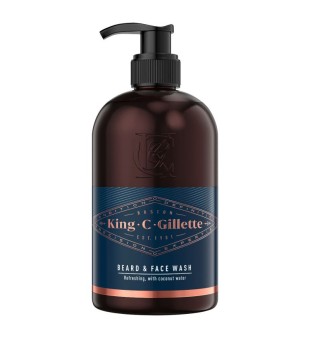 Gillette King C Beard & Face Wash Odświeżający płyn do mycia twarzy i brody, 350ml | voltshop.pl